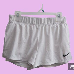 NIKE dri-fit slim fit Womens Court Flex Tennis Shorts skort in white size medium
